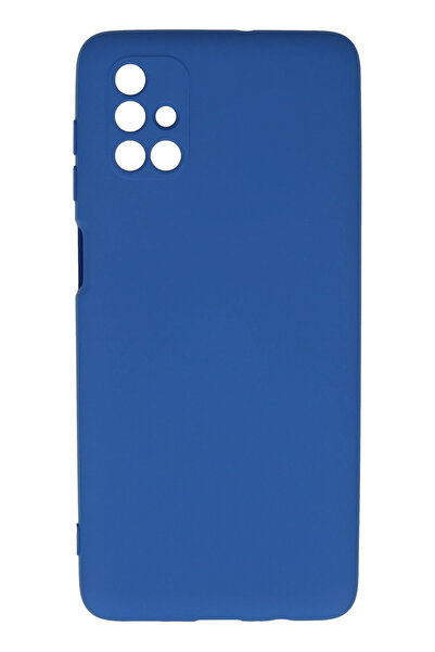 NewFace حافظة سامسونج جالاكسي M51 من السيليكون المخملي الداخلي - أزرق SPTGL