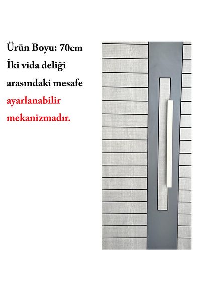 HOMDEP Steel Door Pull Handle Rectangular Model Satin Color 70cm
