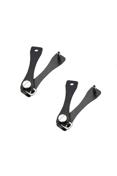 Depox Pack Of Two Key Organizers, Compact Flex, Key Ring Type, Adjustable, Aluminum, Black
