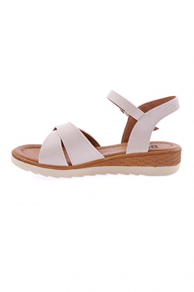 DGN 105-23y Women's Nude Colored Cross Strap Ankle Strap Sandals