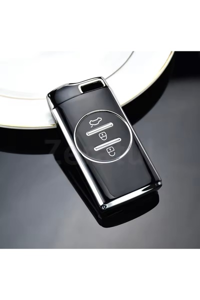 YıldızTuning Θήκη κλειδιού Chery Tiggo 7 Pro Μαύρο-Ασημί