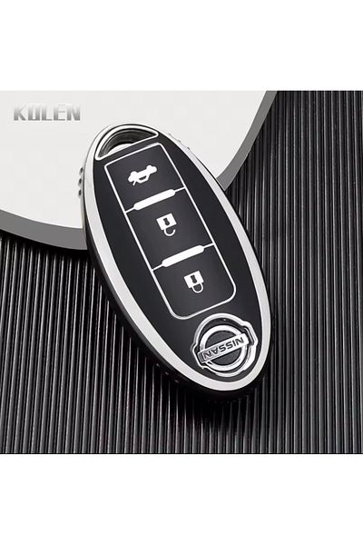 YıldızTuning Nissan Pathfinder Key Case Cover Without Sustas Black-Silver
