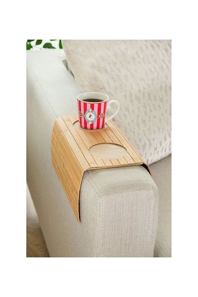 ELZEY HOME Bamboo Rectangular Sofa Corner Tray 30X40 cm