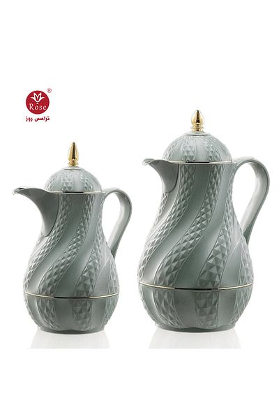 Rose Rs-2424- Tea and coffee thermos set consisting of 2 rose thermoses, one liter for coffee and one liter and a half for tea