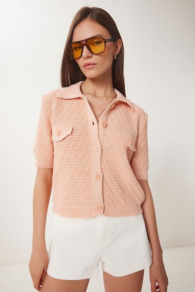 Lovelyİstanbul Cardigan de tricotaj sezonier cu model PIERSICA LDP0042