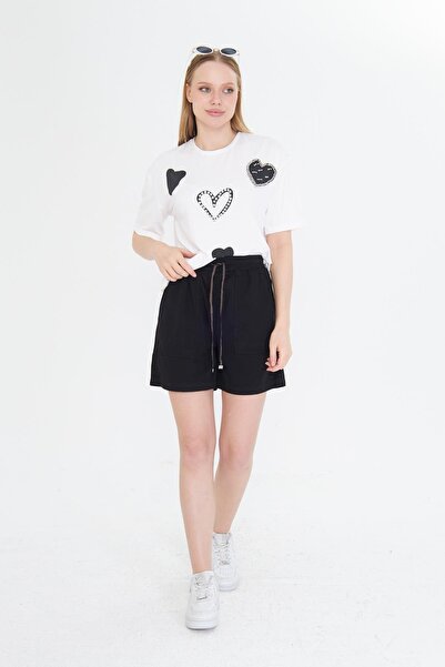 TIFFANY&TOMATO Beli Ribanalı Soft Şort