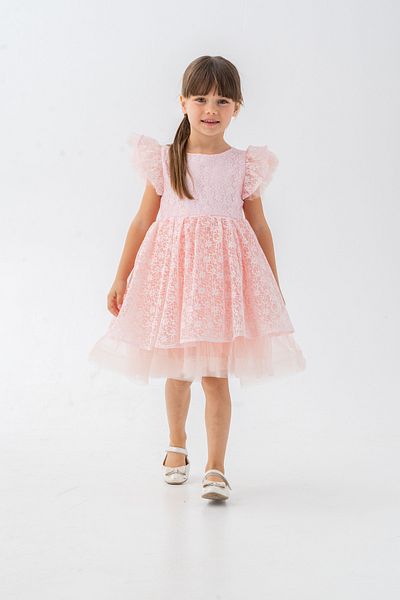 Eray Kids Κοριτσίστικο φόρεμα από δαντέλα από τούλι με λεπτομέρεια φιόγκου στην πλάτη 3-6 ετών