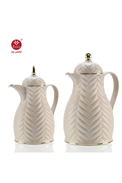Rose Rs-1919- طقم ترمس شاي وقهوة مكون من 2 ترمس روز سعة 1 لتر قهوة و 1.5 لتر شاي