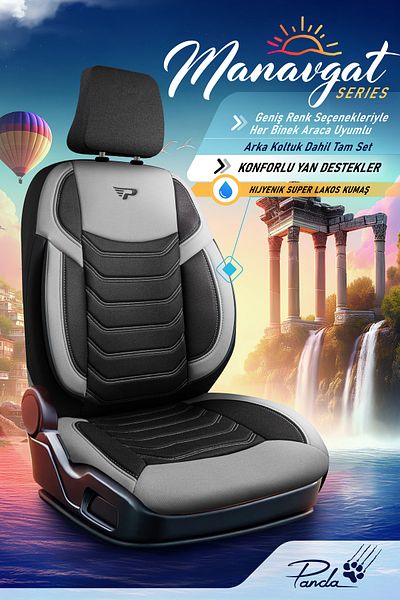 Panda Kılıf Panda Manavgat Series Lakos Fabric Car Seat Cover - Full Set