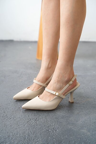 MODAADAM Pantofi cu toc cu cataramă Despero de damă - piele maronie