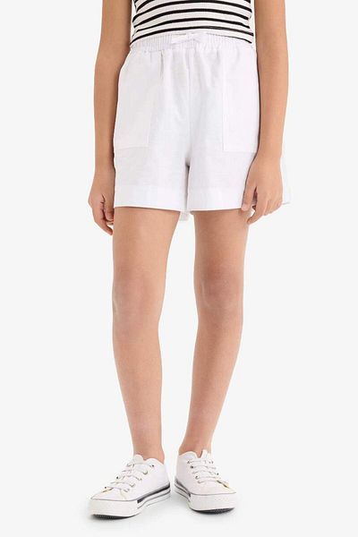 DeFacto New Season Girl's Elastic Waist Cotton Shorts