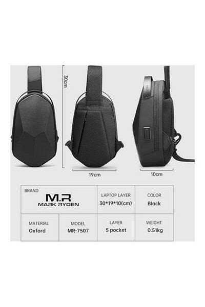 HALAMODO Man Waterproof Fashion Leisure Single Shoulder Chest Pack 30.00*8.00*20.00cm