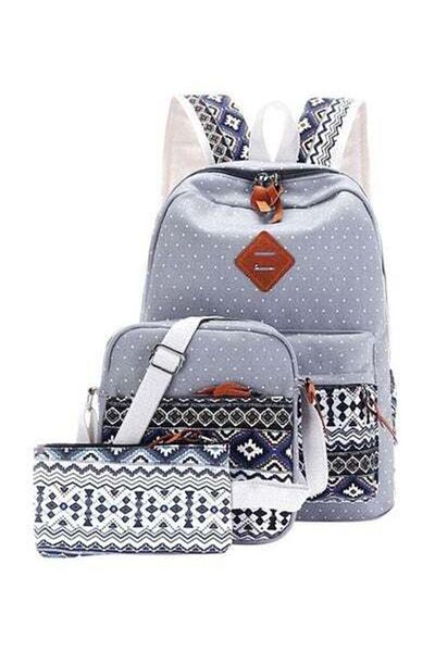 HALAMODO 3-Piece Backpack Set Multicolour