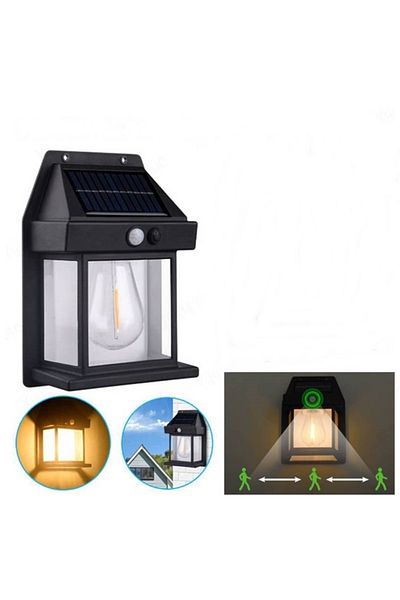 Depox Lampă solară de exterior, senzor de mișcare și 3 moduri de iluminare, 17 cm