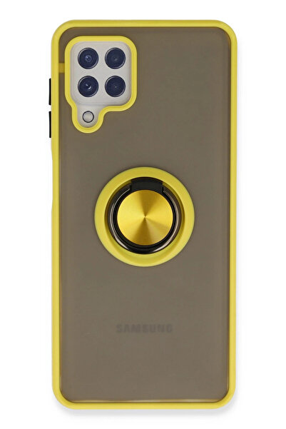 NewFace حافظة سامسونج جالاكسي A22 غطاء سيليكون مونتريال مع حلقة - أصفر 149572...