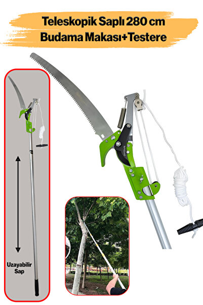 Badem10 Ayarlanabilir 280 cm Teleskopik Alüminyum Saplı Yüksek Yerlerde Ağaç ...