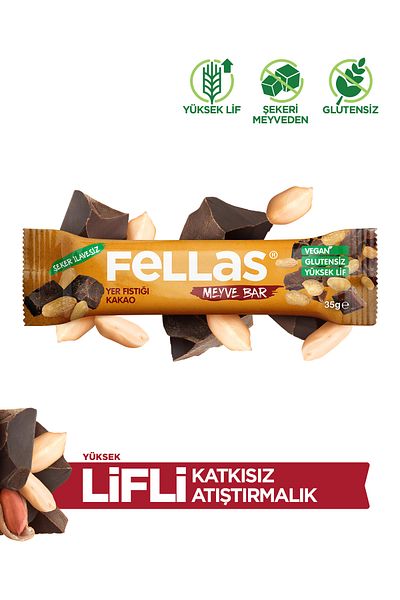 Fellas Fruit Bar - Peanut and Cocoa 35g X 12 Pieces