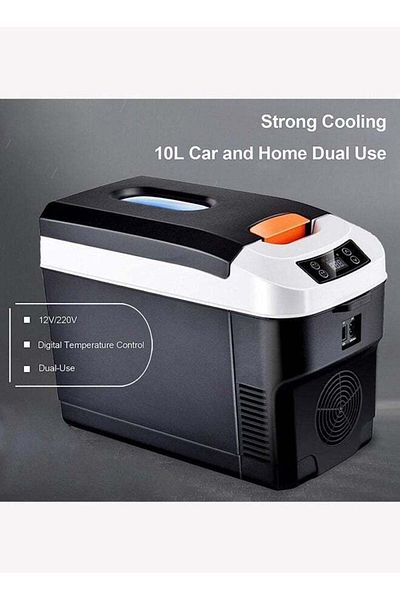COOYA 10 L Portable Mini Car Refrigerator,12V Freezer Cooler Heater,for Camping Outdoor Travel,Black