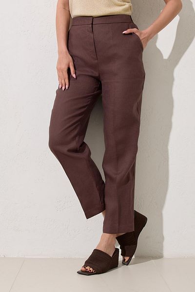 Setre Pantaloni Bitter-Brown 100% in, cu detaliu de buzunar
