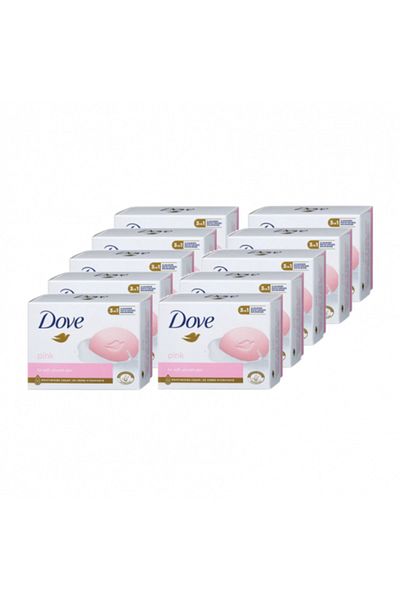 Dove Pink, solid soap with 1/4 moisturizing cream, 10 pcs/set, 90 gr