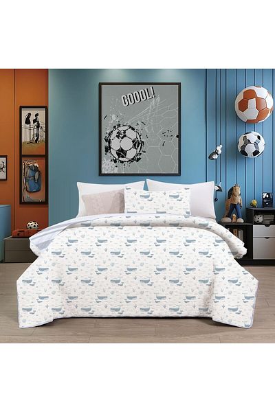Orange Bed & Bath جديد كبير | غطاء سرير فردي من قطعتين - حوت