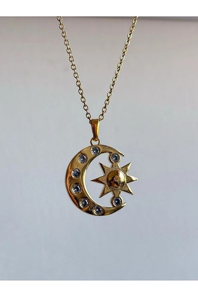 Reorah Collection Soy Luna Necklace-Zircon Stone Moon Star Necklace