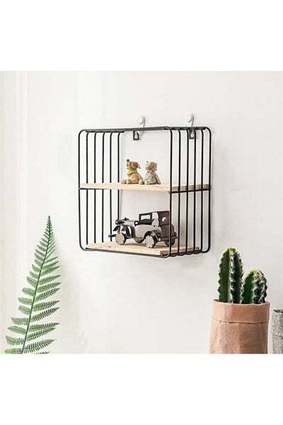 HALAMODO Bathroom Wall Shelf Black/Brown One Size