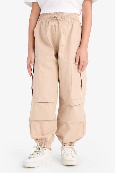 DeFacto New Season Girl's Parachute Cargo Pocket Jogger Leg Trousers