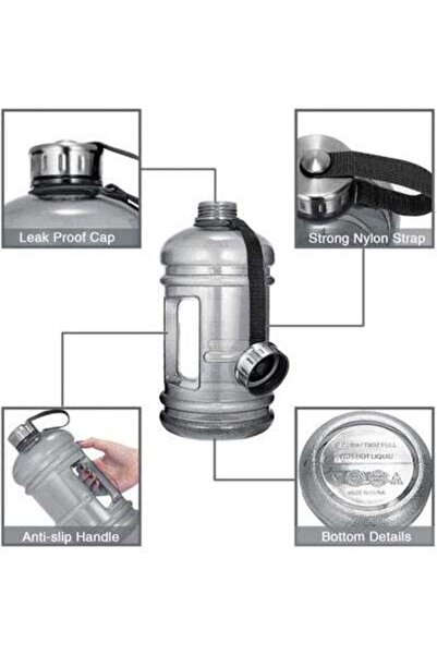 HALAMODO Outdoor Sports Water Bottle Black 2.2L