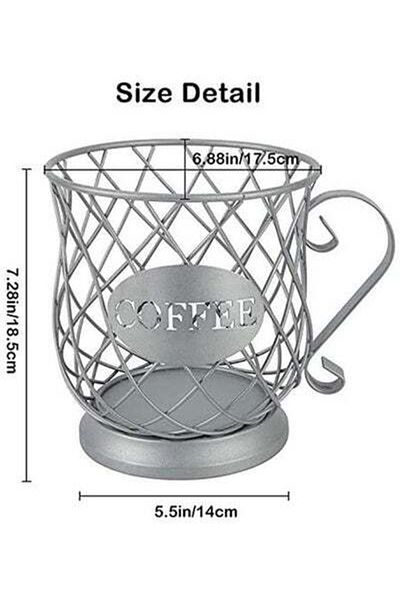 HALAMODO Coffee Pods Capsule Storage Basket Grey 18.5x17.5x14cm