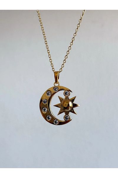 Reorah Collection Soy Luna Necklace-Zircon Stone Moon Star Necklace