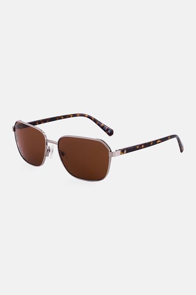 Guess Men Gu0011708e57 Square Sunglasses, Brown/gold