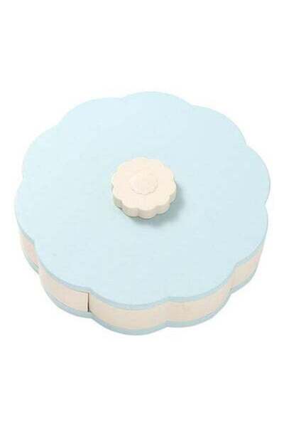 HALAMODO Flower-Petal Candy Storage Box Blue 10.8 x 2.8inch