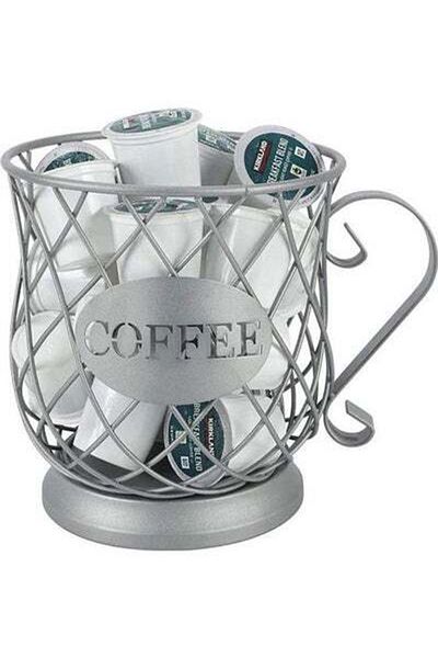 HALAMODO Coffee Pods Capsule Storage Basket Grey 18.5x17.5x14cm