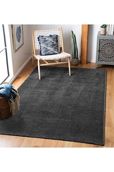 KilimistA Troy Washable Non-Slip, Cotton Woven, Living Room & Kitchen & Dining Room Rug Runner Ty101-Anthracite