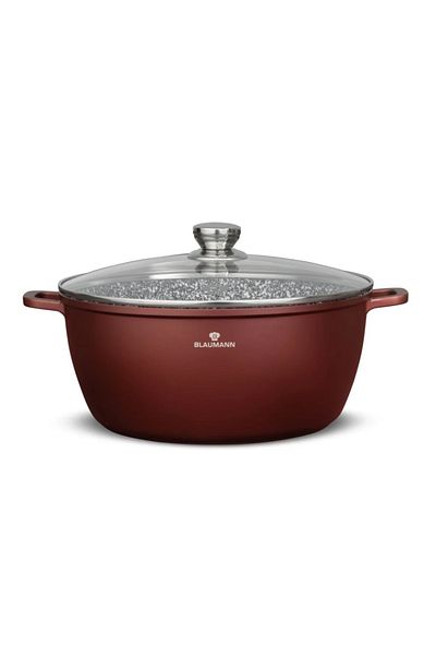 Blaumann Cratita cu capac, acoperire ceramica 3 straturi, baza inductie, dimensiune 32x14.5 cm, 9.9 l