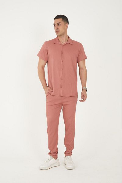 MFZ Giyim Slim Fit Ottoman Fabric Men's Bottom-Top Set