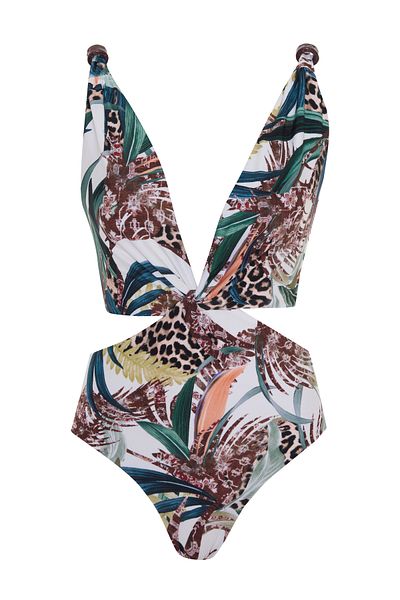 AQUELLA Patterned Knot Detail Swimsuit