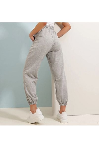 MNKSPORT ΓΥΝΑΙΚΕΙΑ Μαύρη Ψηλόμεση Jogger Φούτερ