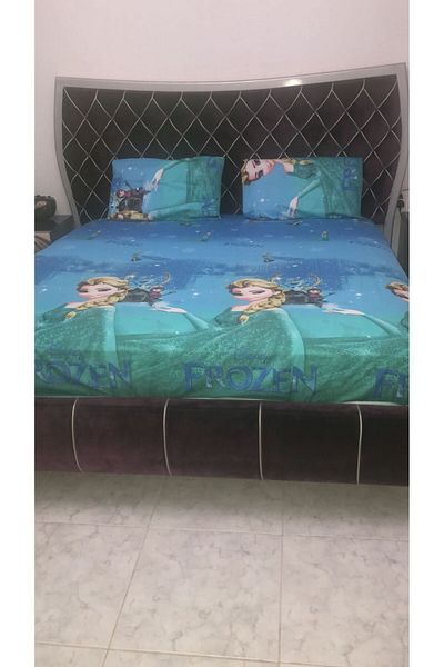 Generic Kids Carton F r o z en Bedsheet Doubl King [ 1 Single Bedsheet + 2 Pillow cover]