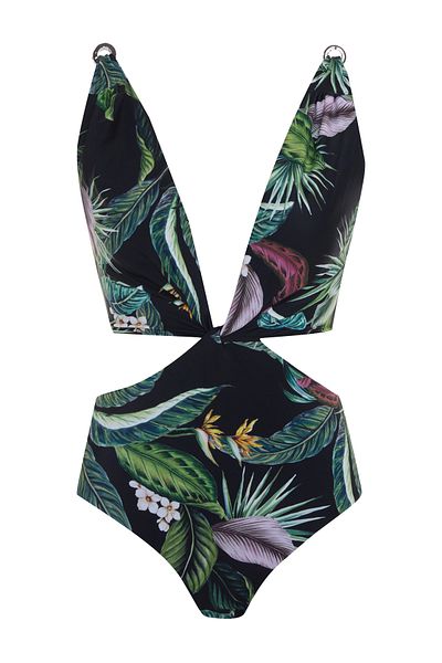 AQUELLA Patterned Knot Detail Swimsuit
