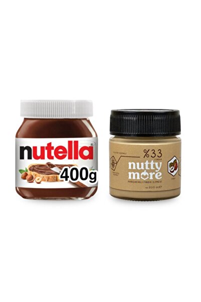 Nutella 400 gr & Nutty More %33 Fındık Parçacıklı Fındık Ezmesi 200 gr