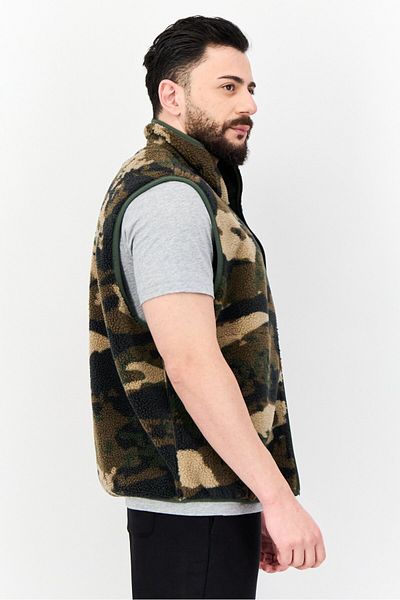 adidas Men Sportswear Fit Sleeveless Outdoor Vest, Dark Olive