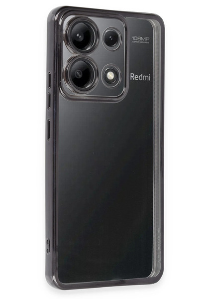 New Face غلاف هاتف Xiaomi Poco X6 Pro مصنوع من السيليكون مع عدسة - أسود ZNGZR