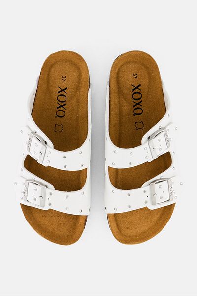 XOXO Women Slip On Sandals, White