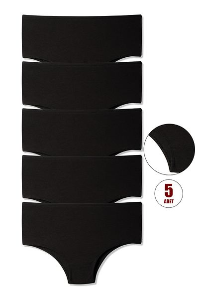 Lolitam Women's High Waist Cotton Lycra 5-Piece Panties