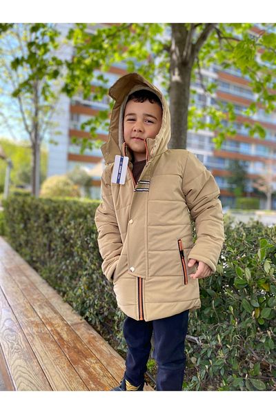 JUNİOR TİAMO Children's Winter Coat with Hooded Zipper – Comfortable and Durable Choice for Everyday Use