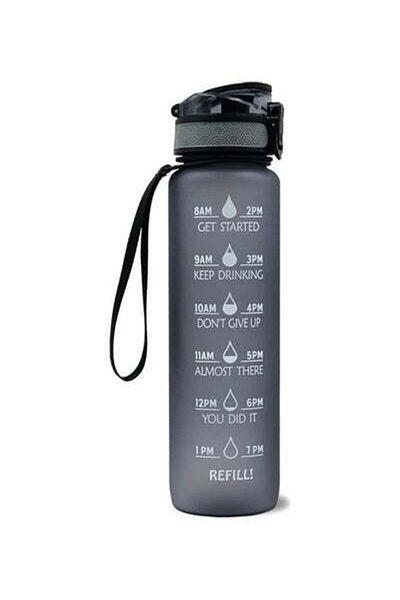 HALAMODO Sports Water Bottle with Time Marker BPA Free & Leak proof Portable Reusable Drinking Kettle Fitness