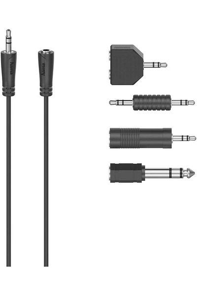 Hama 205122 Essential Line Jack Connection Kit 6-Pieces, 2.5 m Length, Black