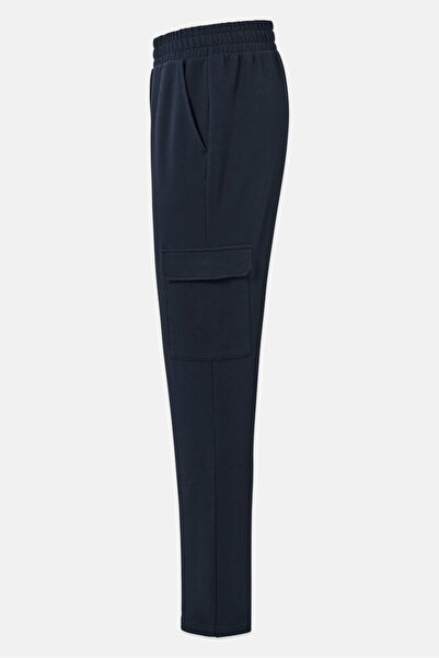 Tchibo Women Regular Fit Straight Leg Solid Jogger Pants, Navy